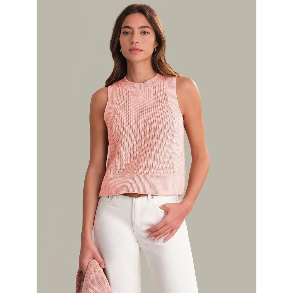 DEMI high CrewNeck sleeveless knit tank NWOT pink salt